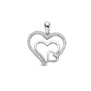 hanger hart zirkonia zilver gerhodineerd