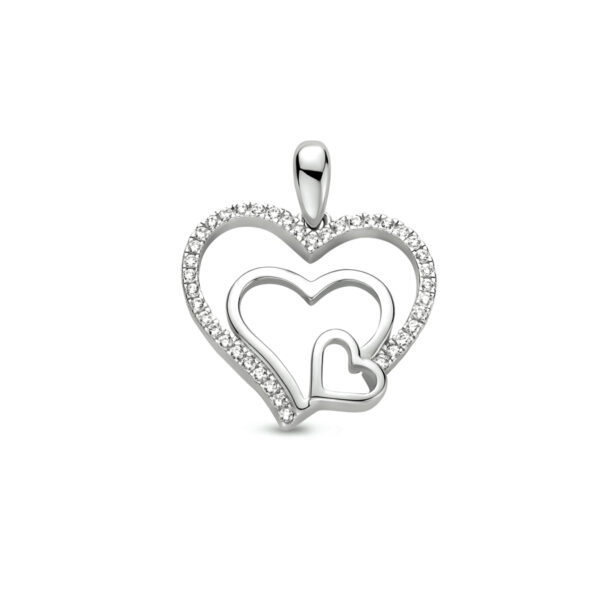 hanger hart zirkonia zilver gerhodineerd