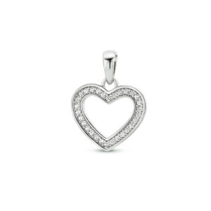 hanger hart zirkonia zilver gerhodineerd