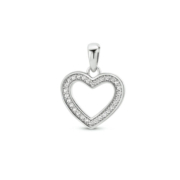 hanger hart zirkonia zilver gerhodineerd