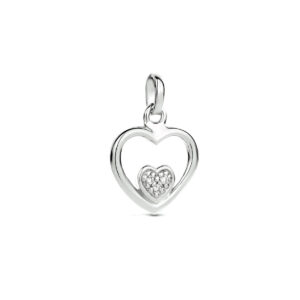 hanger hart zirkonia zilver gerhodineerd