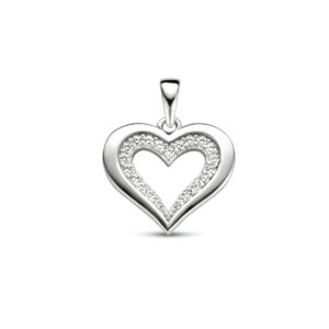 hanger hart zirkonia zilver gerhodineerd