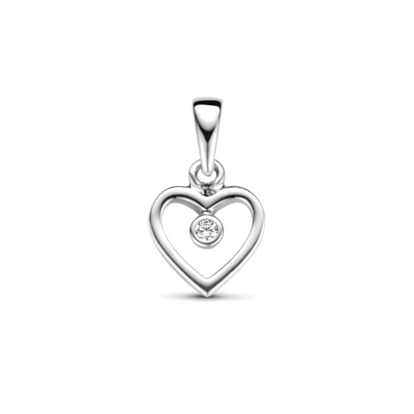 hanger hart zirkonia zilver gerhodineerd