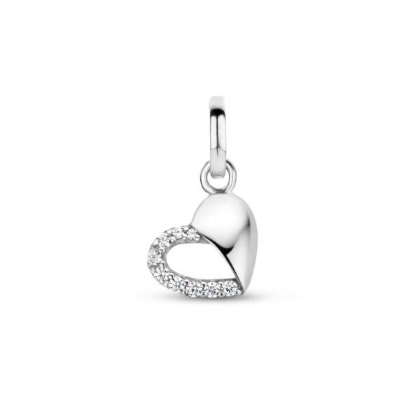 hanger hart zirkonia zilver gerhodineerd