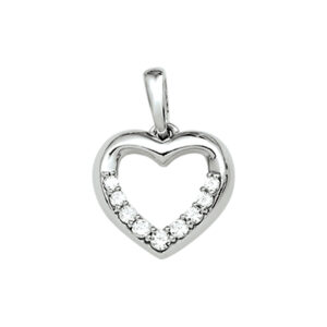 hanger hart zirkonia zilver gerhodineerd