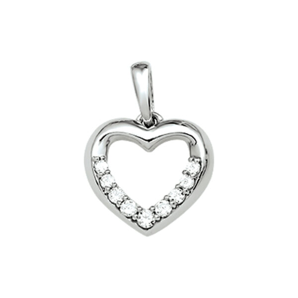 hanger hart zirkonia zilver gerhodineerd