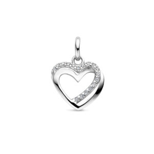 hanger hart zirkonia zilver gerhodineerd