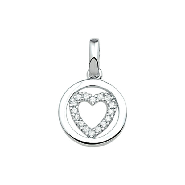 hanger hart zirkonia zilver gerhodineerd