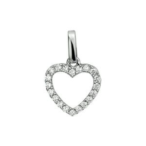 hanger hart zirkonia zilver gerhodineerd
