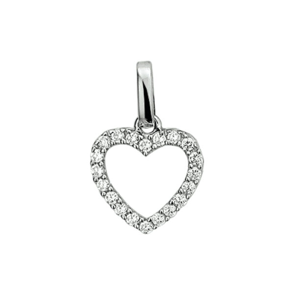 hanger hart zirkonia zilver gerhodineerd