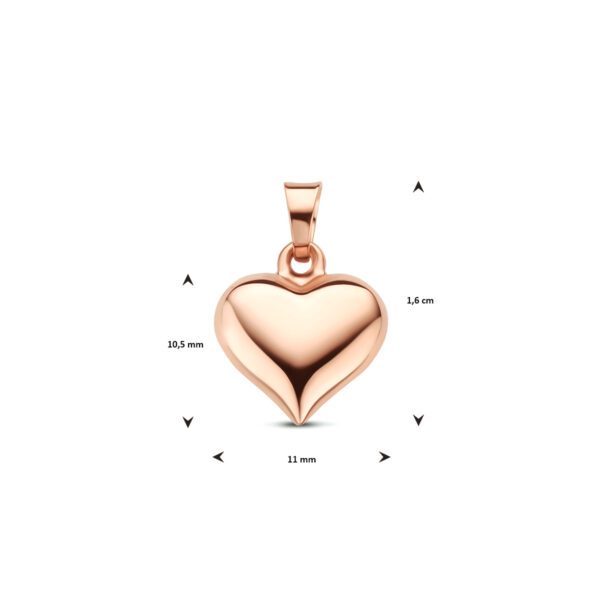 hanger hartje 14K roségoud - Afbeelding 4