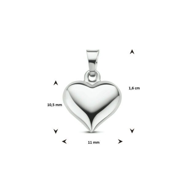 hanger hartje 14K witgoud - Afbeelding 4