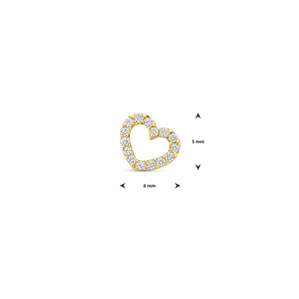 hanger hartje diamant 0.04ct h si 5 mm 14K geelgoud - Afbeelding 4