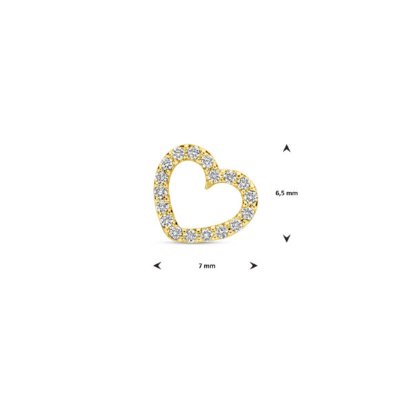 hanger hartje diamant 0.05ct h si 6,5 mm 14K geelgoud - Afbeelding 4