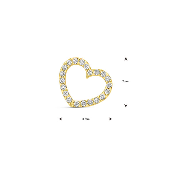 hanger hartje diamant 0.06ct h si 7 mm 14K geelgoud - Afbeelding 4