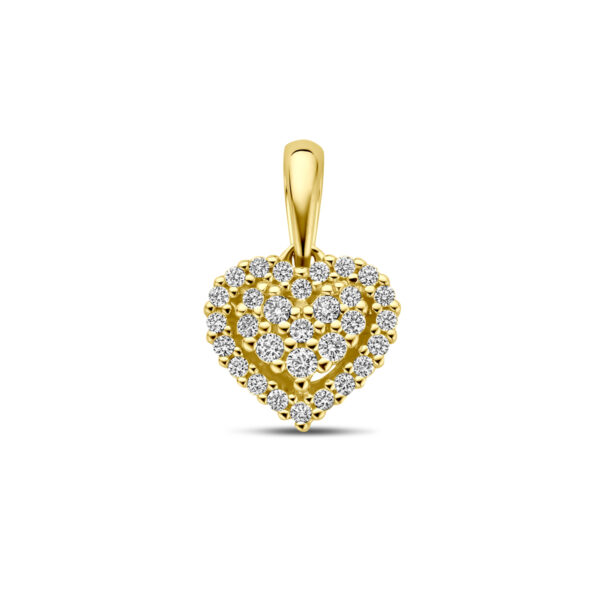 hanger hartje diamant 0.15ct h si 14K geelgoud