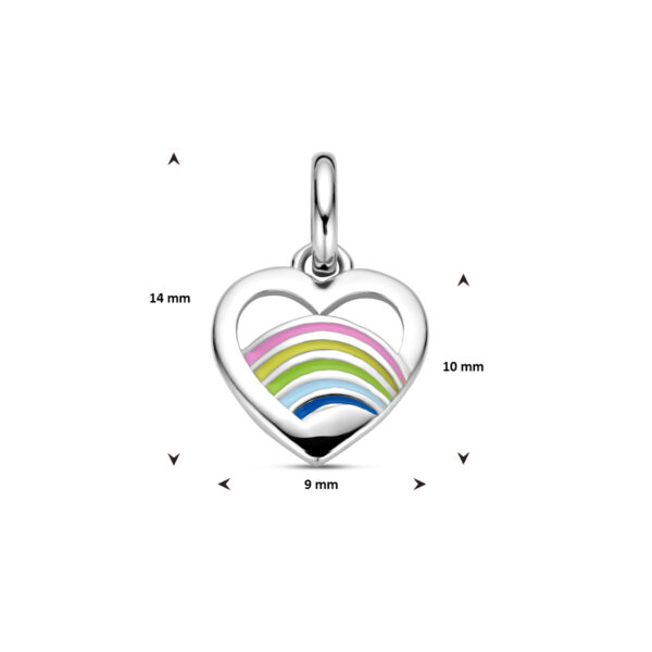 hanger hartje emaille zilver gerhodineerd - Afbeelding 4