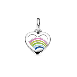 hanger hartje emaille zilver gerhodineerd