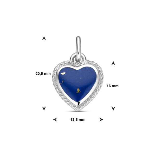 hanger hartje lapis zilver gerhodineerd - Afbeelding 4