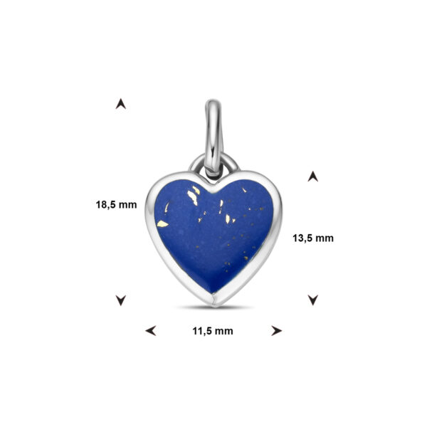 hanger hartje lapis zilver gerhodineerd - Afbeelding 4