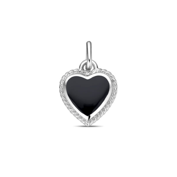 hanger hartje onyx zilver gerhodineerd