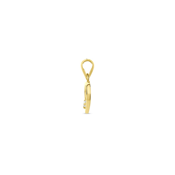 hanger hartje zirkonia 13 mm 14K geelgoud - Afbeelding 3