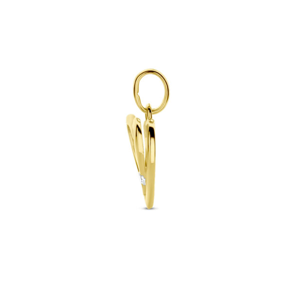 hanger hartje zirkonia 14K geelgoud - Afbeelding 3