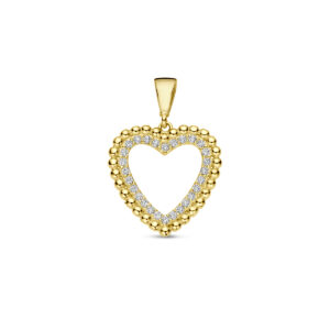 hanger hartje zirkonia 14K geelgoud