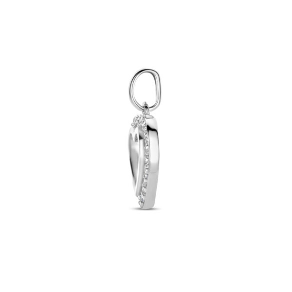 hanger hartje zirkonia 17,5 mm zilver gerhodineerd - Afbeelding 3