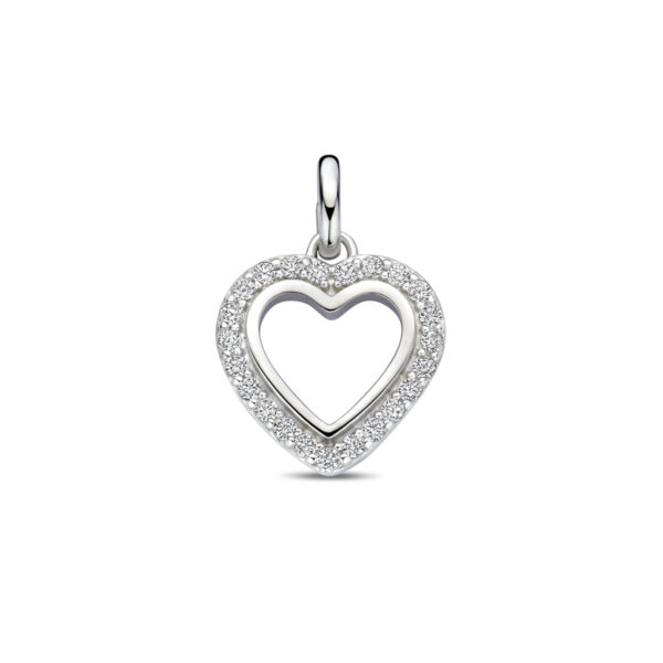 hanger hartje zirkonia 17,5 mm zilver gerhodineerd