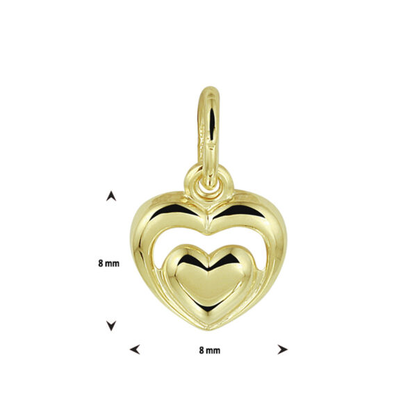 hanger hartjes 14K geelgoud - Afbeelding 2
