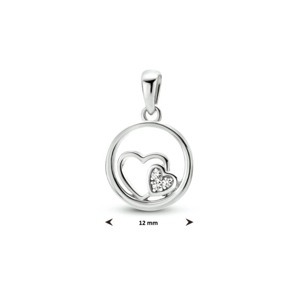 hanger hartjes zirkonia zilver gerhodineerd - Afbeelding 4