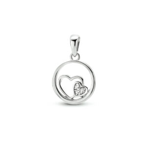 hanger hartjes zirkonia zilver gerhodineerd