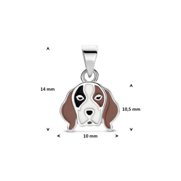 hanger hond 14 mm zilver gerhodineerd - Afbeelding 4