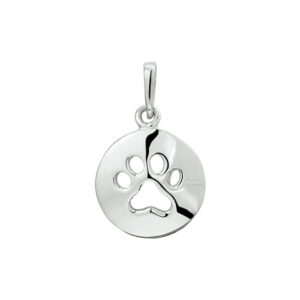 hanger hondenpoot zilver gerhodineerd