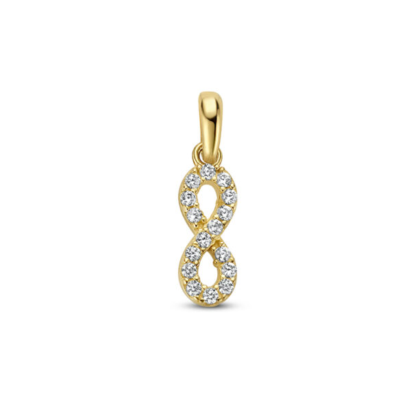 hanger infinity zirkonia 14K geelgoud