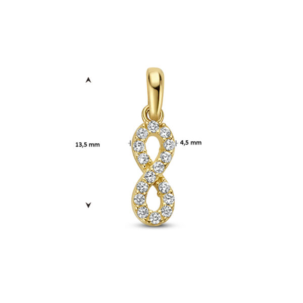 hanger infinity zirkonia 14K geelgoud - Afbeelding 4