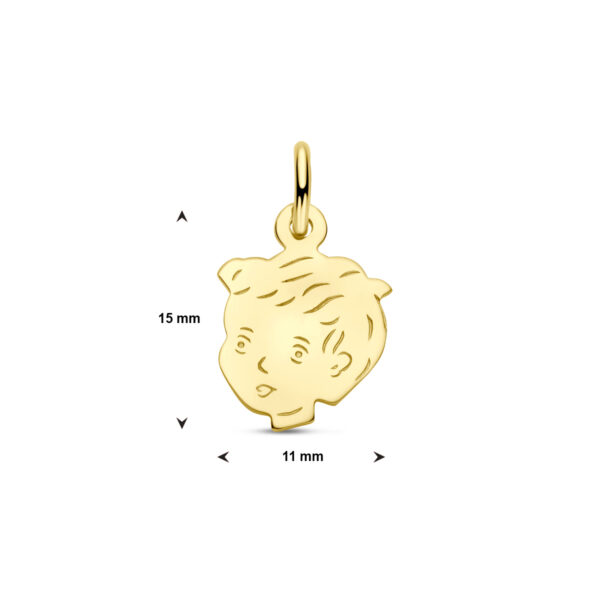 hanger jongen 15 x 11 mm 14K geelgoud - Afbeelding 4