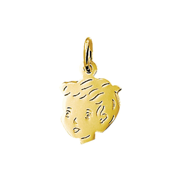 hanger jongen 15 x 11 mm 14K geelgoud