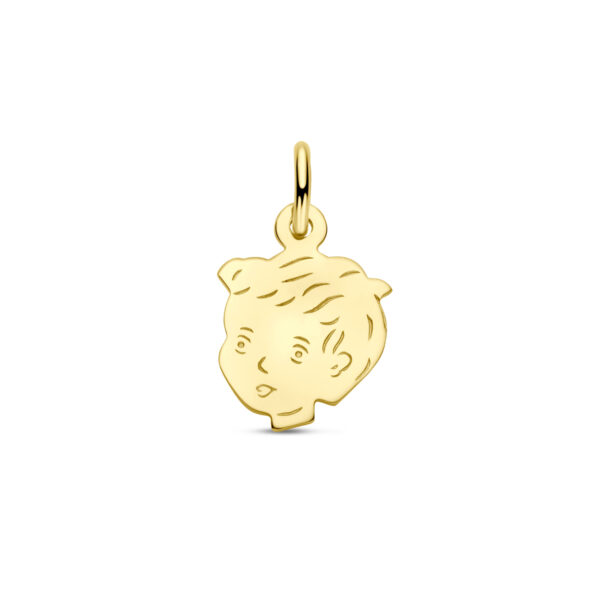 hanger jongen 15 x 11 mm 14K geelgoud