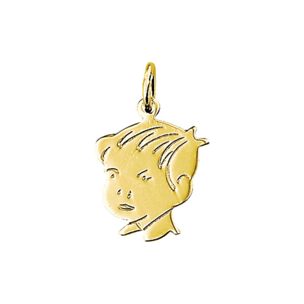 hanger jongen 19 x 15 mm 14K geelgoud