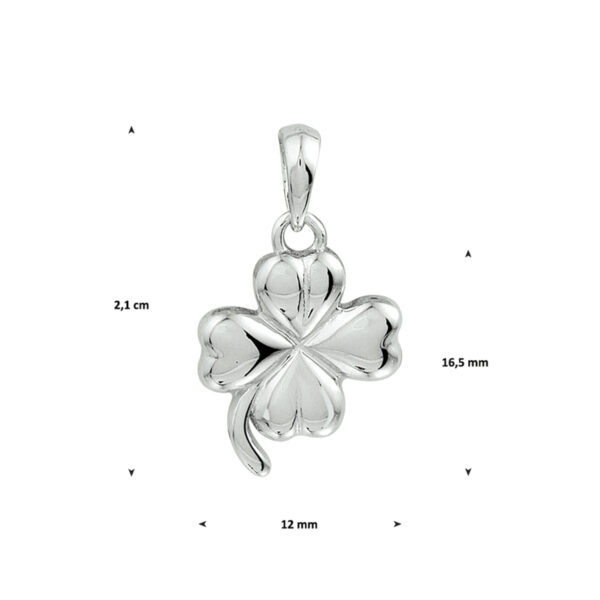 hanger klaver zilver gerhodineerd - Afbeelding 2