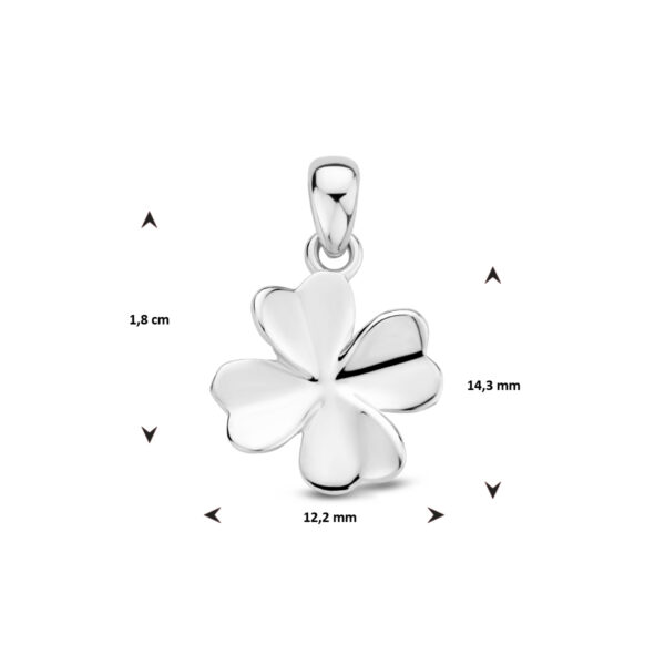 hanger klaver zilver gerhodineerd - Afbeelding 4