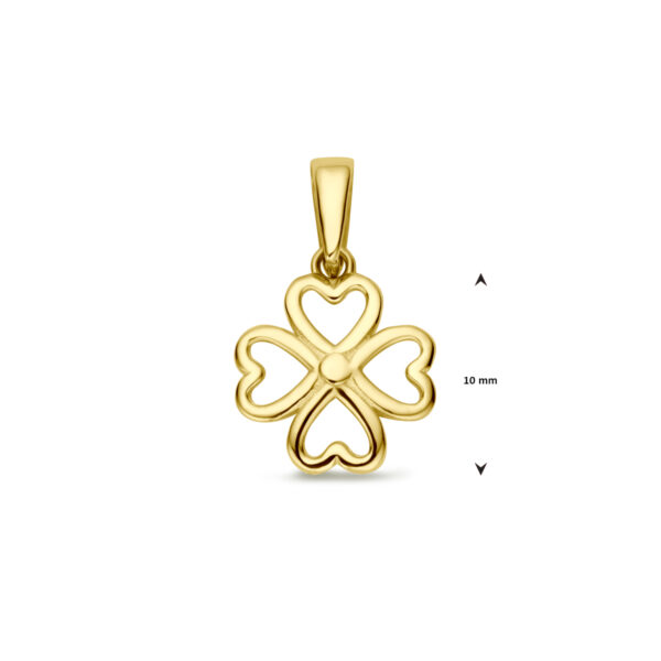 hanger klavertje 16 mm 14K geelgoud - Afbeelding 4