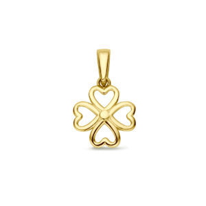 hanger klavertje 16 mm 14K geelgoud