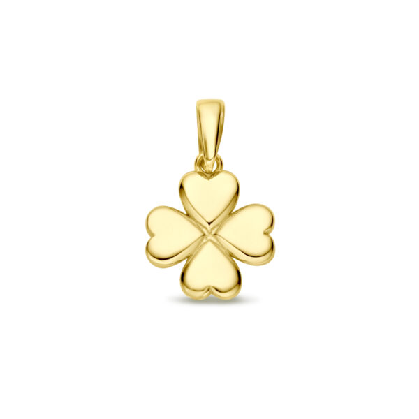 hanger klavertje 16 mm 14K geelgoud