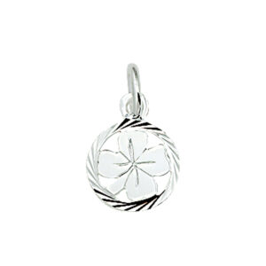 hanger klavertje gediamanteerd zilver wit