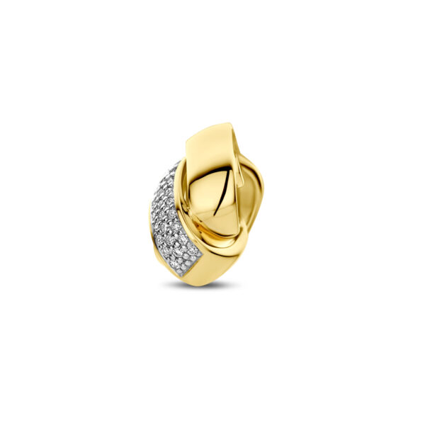 hanger knoop diamant 0.14ct h si 14K geelgoud - Afbeelding 3