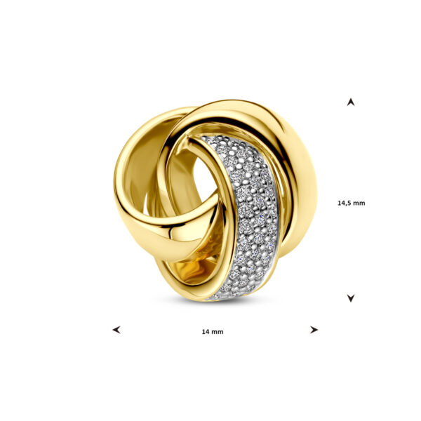 hanger knoop diamant 0.14ct h si 14K geelgoud - Afbeelding 4