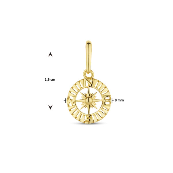 hanger kompas 14K geelgoud - Afbeelding 4
